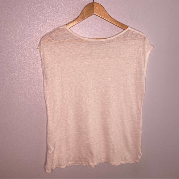 Linen Knit Blend Beige Top Medium - Picture 7 of 10